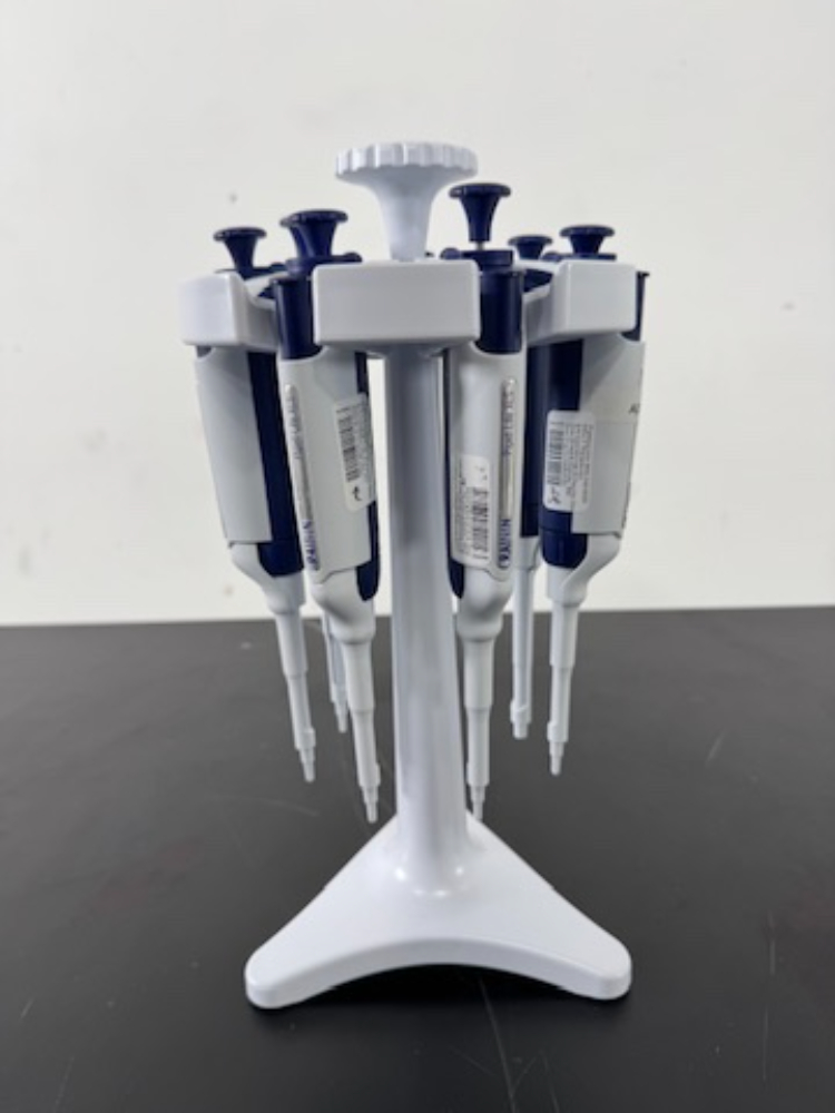Image of Rainin Pipet-Lite XLS Single Channel Pipettes w/Stand - Quantity 7